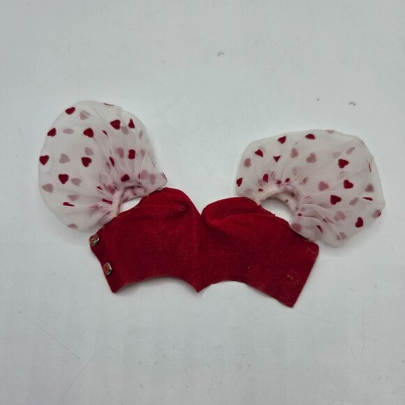 Barbie 1983 Loving You 7072 Red Flocked Top With White Puffy Heart Sleeves - Picture 5 of 6